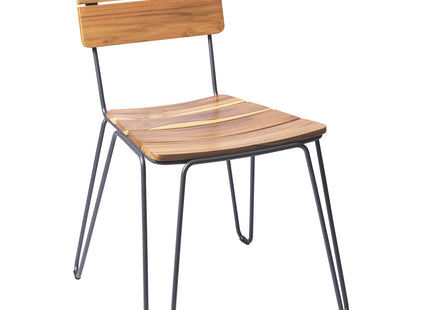 Silla Tramontina Tarsila en Madera de Teca con Estructura de Acero al Carbono y Acabado Ecoclear Grafito