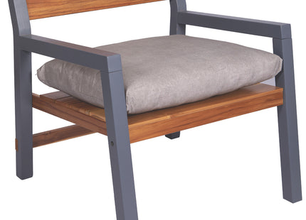 Sillón Tramontina Mistral Tapizado en Madera de Teca y Tauari con Acabado Barnizado