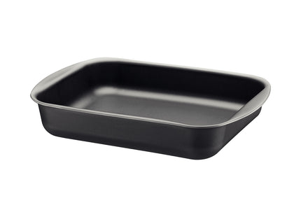 Asadera rectangular honda Tramontina Brasil en aluminio con revestimiento interno y externo antiadherente Starflon Max grafito 28 cm 3.3 L