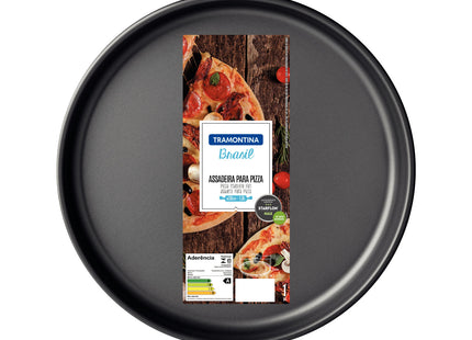 Asadera para pizza Tramontina Brasil en aluminio con revestimiento interno y externo antiadherente Starflon Max grafito 30 cm 1.8 L