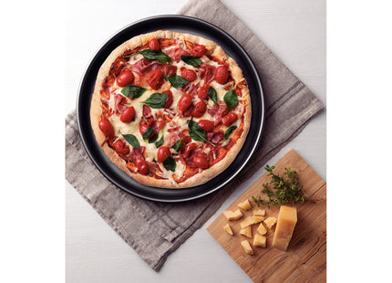 Asadera para pizza Tramontina Brasil en aluminio con revestimiento interno y externo antiadherente Starflon Max grafito 30 cm 1.8 L