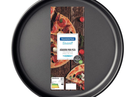 Asadera para pizza Tramontina Brasil en aluminio con revestimiento interno y externo antiadherente Starflon Max grafito 35 cm 2.5 L
