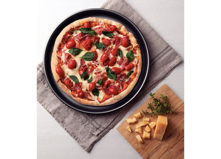 Asadera para pizza Tramontina Brasil en aluminio con revestimiento interno y externo antiadherente Starflon Max grafito 35 cm 2.5 L