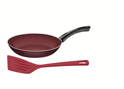 Sartén Tramontina Praga en Aluminio con Revestimiento Antiadherente Interno y Externo Starflon Max Rojo con Espátula de Nylon 20 cm 0.8 L
