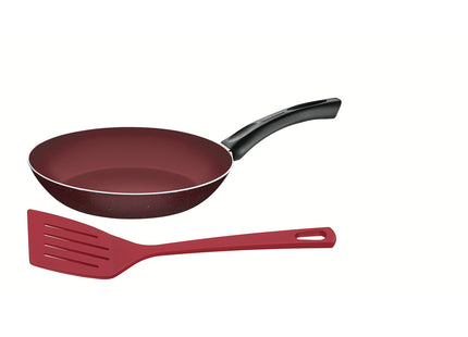 Sartén Tramontina Praga en Aluminio con Revestimiento Antiadherente Interno y Externo Starflon Max Rojo con Espátula de Nylon 20 cm 0.8 L