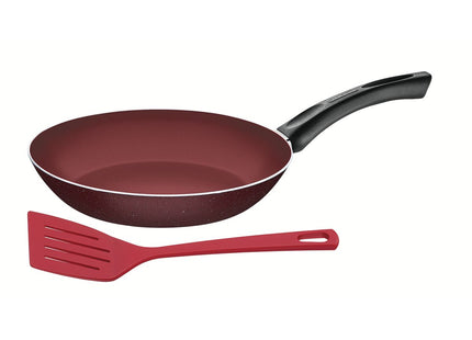 Sartén Tramontina Praga en Aluminio con Revestimiento Antiadherente Interno y Externo Starflon Max Rojo con Espátula de Nylon 26 cm 1.8 L