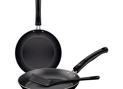 Juego de Sartenes Tramontina en Aluminio con Revestimiento Interno con Starflon Max y Externo Siliconado Negro de 3 Piezas