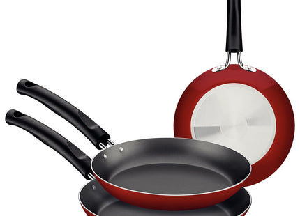 Juego de Sartenes Tramontina en Aluminio con Revestimiento Interno Antiadherente Starflon Max y Externo Siliconado Rojo 03 Piezas