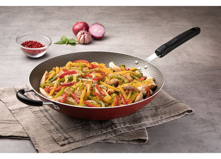 Wok Tramontina Loreto en Aluminio con Revestimiento Interno Antiadherente Starflon Max con Mango Baquelita Rojo 32 cm 4.4 L