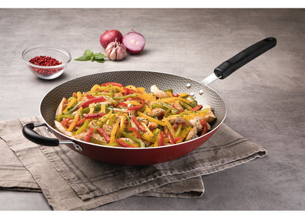 Wok Tramontina Loreto en Aluminio con Revestimiento Interno Antiadherente Starflon Max con Mango Baquelita Rojo 32 cm 4.4 L