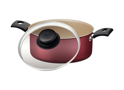 Cacerola Tramontina Turim en aluminio con revestimiento interno y externo con antiadherente Starflon Max roja 22 cm y 3.7 L