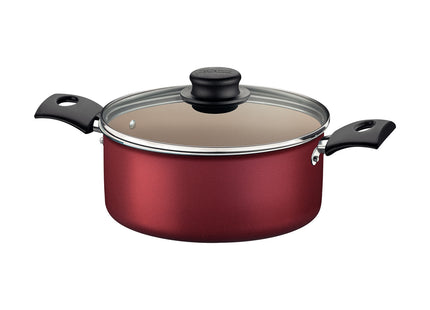 Cacerola Tramontina Turim en aluminio con revestimiento interno y externo con antiadherente Starflon Max roja 22 cm y 3.7 L