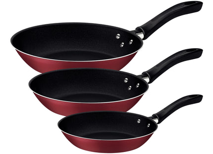 Juego de Sartenes Tramontina Linz con Revestimiento Interno y Externo con Antiadherente Starflon Max Rojo 3 Piezas