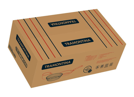 Batería de cocina Tramontina Turim en Aluminio con Revestimiento Interno y Externo en Antiadherente Starflon Max Rojo 10 Piezas