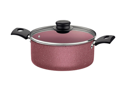 Batería de Cocina Tramontina Turim en Aluminio con Revestimiento Interno y Externo en Antiadherente Starflon Max Rosa 04 Piezas