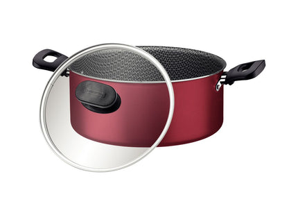 Cacerola Tramontina Loreto en Aluminio con Revestimiento Interno y Externo Antiadherente Starflon Max con Tapa y Asas Baquelita 22 cm 3.7 L Rojo