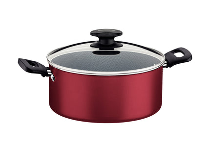 Cacerola Tramontina Loreto en Aluminio con Revestimiento Interno y Externo Antiadherente Starflon Max con Tapa y Asas Baquelita 24 cm 4.7 L Rojo