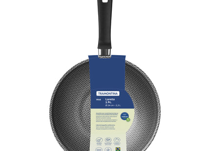 Wok Tramontina Loreto en Aluminio con Revestimiento Interno y Externo en Antiadherente Starflon Max Rojo 24 cm 2.2 L