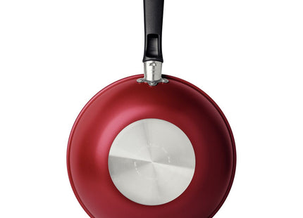 Wok Tramontina Loreto en Aluminio con Revestimiento Interno y Externo en Antiadherente Starflon Max Rojo 24 cm 2.2 L
