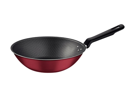 Wok Tramontina Loreto en Aluminio con Revestimiento Interno y Externo en Antiadherente Starflon Max Rojo 24 cm 2.2 L