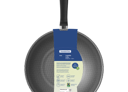 Wok Tramontina Loreto en Aluminio con Revestimiento Interno y Externo Antiadherente Starflon Max Rojo 28 cm 3.6 L