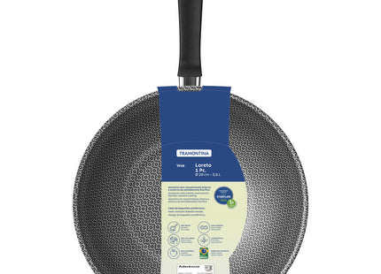 Wok Tramontina Loreto en Aluminio con Revestimiento Interno y Externo Antiadherente Starflon Max Rojo 28 cm 3.6 L