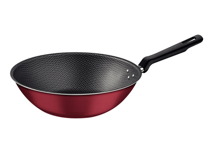 Wok Tramontina Loreto en Aluminio con Revestimiento Interno y Externo Antiadherente Starflon Max Rojo 28 cm 3.6 L