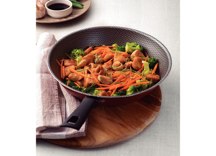 Wok Tramontina Loreto en Aluminio con Revestimiento Interno y Externo en Antiadherente Starflon Max Rojo 24 cm 2.2 L
