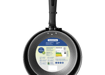 Juego de Sartenes Tramontina Loreto en Aluminio con Revestimiento Interno y Externo Antiadherente Starflon Max con Mangos de Baquelita Rojo 2 Piezas