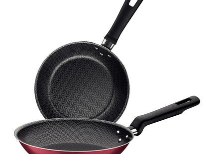 Juego de Sartenes Tramontina Loreto en Aluminio con Revestimiento Interno y Externo Antiadherente Starflon Max con Mangos de Baquelita Rojo 2 Piezas