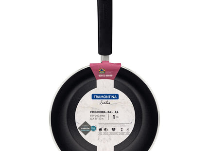 Sartén Tramontina Sicília en Aluminio con Revestimiento Interno y Externo en Antiadherente Starflon Excellent Avellana 24 cm 1.2 L
