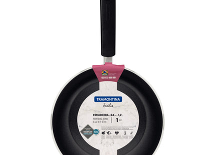 Sartén Tramontina Sicília en Aluminio con Revestimiento Interno y Externo en Antiadherente Starflon Excellent Avellana 24 cm 1.2 L