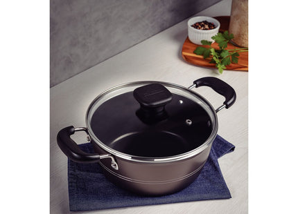 Cacerola Tramontina Sicília en Aluminio con Revestimiento Interno y Externo en Antiadherente Starflon Excellent Avellana 24 cm 4.3 L