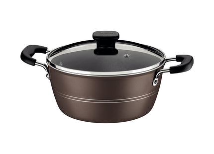 Cacerola Tramontina Sicília en Aluminio con Revestimiento Interno y Externo en Antiadherente Starflon Excellent Avellana 24 cm 4.3 L