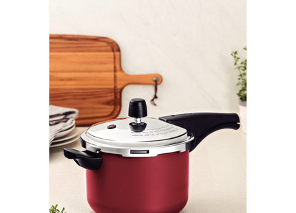 Olla de Presión Tramontina Vancouver en Aluminio con Revestimiento Interno y Externo Antiadherente Starflon Max Rojo 20 cm 4.5 L