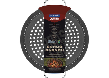 Parrilla Tramontina Churrasco en Aluminio con Revestimiento Anodizado Grafito 30 cm