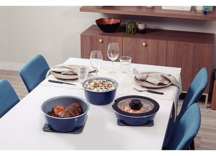 Batería de Cocina Multiuso Tramontina Itria en Aluminio con Revestimiento Cerámico y Mango Removible Azul 10 Piezas