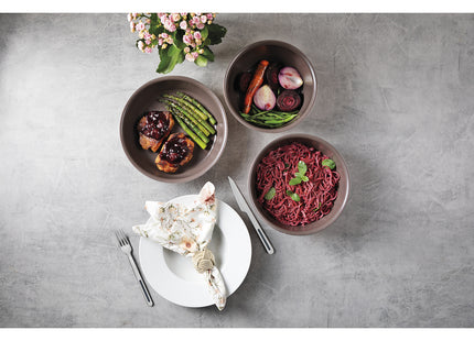 Batería de Cocina Multiuso Tramontina Itria en Aluminio con Revestimiento Cerámico y Mango Desmontable Marfil 10 Piezas