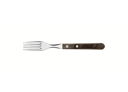 Tenedor de Mesa Tramontina Churrasco con Lámina de Acero Inoxidable y Mango de Madera Tratada Polywood Castaño