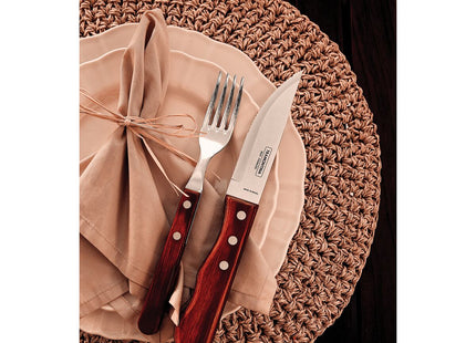 Cuchillo para Asado Jumbo Tramontina con Lámina de Acero Inoxidable y mango de madera Tratada Polywood Rojo 5"