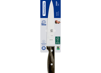 Cuchillo Utility Tramontina Polywood con Lámina de Acero Inoxidable y Mango de Madera Tratada Castaño 6"