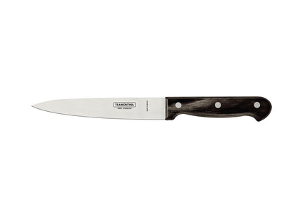 Cuchillo Utility Tramontina Polywood con Lámina de Acero Inoxidable y Mango de Madera Tratada Castaño 6"