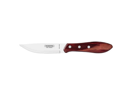 Cuchillo para Asado Jumbo Tramontina con Lámina de Acero Inoxidable y Mango de Madera Polywood Rojo 5"