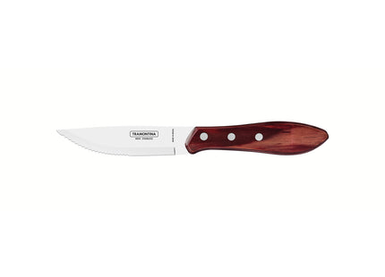 Cuchillo para Asado Jumbo Tramontina con Lámina de Acero Inoxidable y Mango de Madera Polywood Rojo 5"