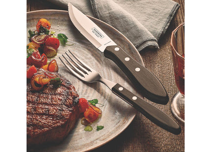 Cuchillo para Asado Jumbo Tramontina con Lámina de Acero Inoxidable y Mango de Madera Tratada Polywood Castaño 5"