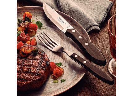 Cuchillo para Asado Jumbo Tramontina con Lámina de Acero Inoxidable y Mango de Madera Tratada Polywood Castaño 5"