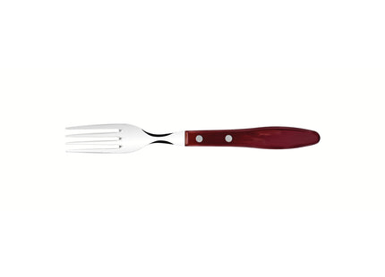 Tenedor Jumbo Tramontina Churrasco con Lámina de Acero Inoxidable y Mango de Madera Tratada Polywood Rojo