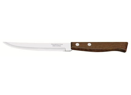 Cuchillo para Asado Tramontina Tradicional con Lámina de Acero Inoxidable y Mango de Madera Natural 5"