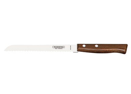 Cuchillo para Pan Tramontina Tradicional con Lámina de Acero Inoxidable y Mango de Madera Natural 7"