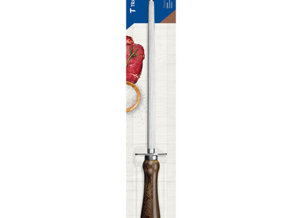 Afilador Estriado Tramontina Tradicional con Eje en Acero Carbono y Mango de Madera Natural 8"